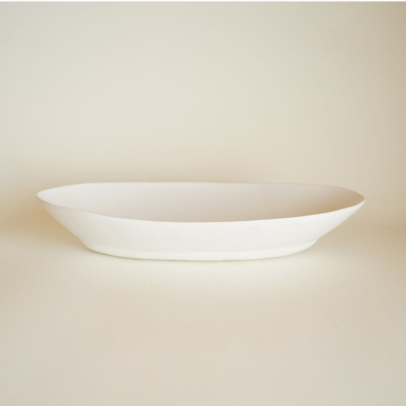 安藤雅信】イタリア細オーバルボウル M（白マット釉） | ギャルリ百草