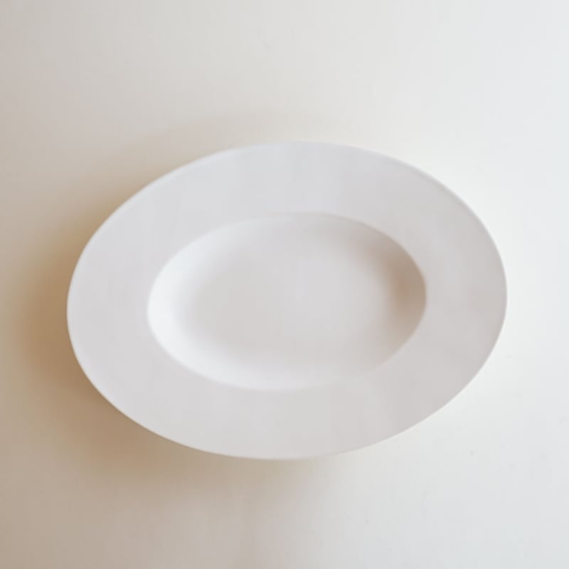安藤雅信】リムオーバル深皿 L（白マット釉） | ギャルリ百草 online store