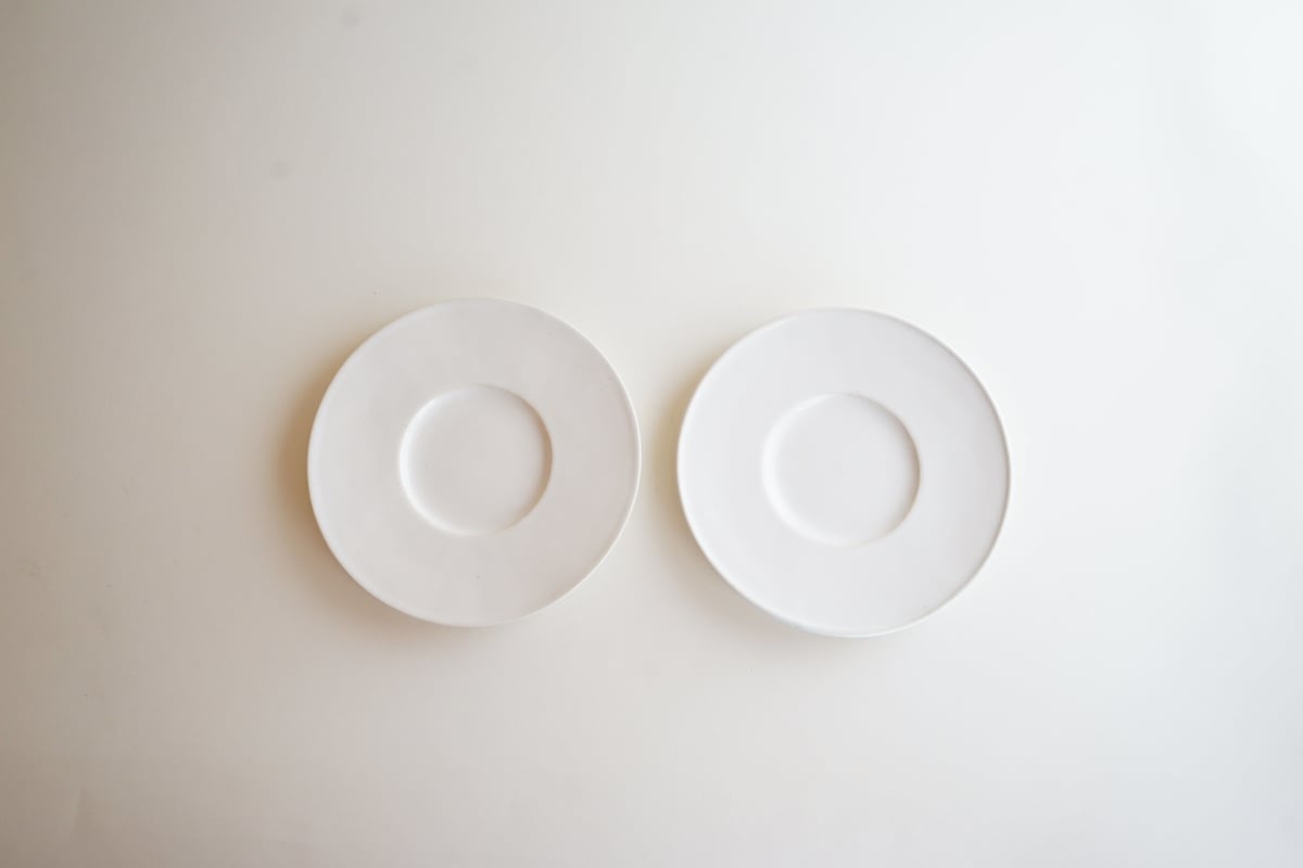 安藤雅信さん デザート皿 2枚セット 安藤雅信さんの白釉リムプレート