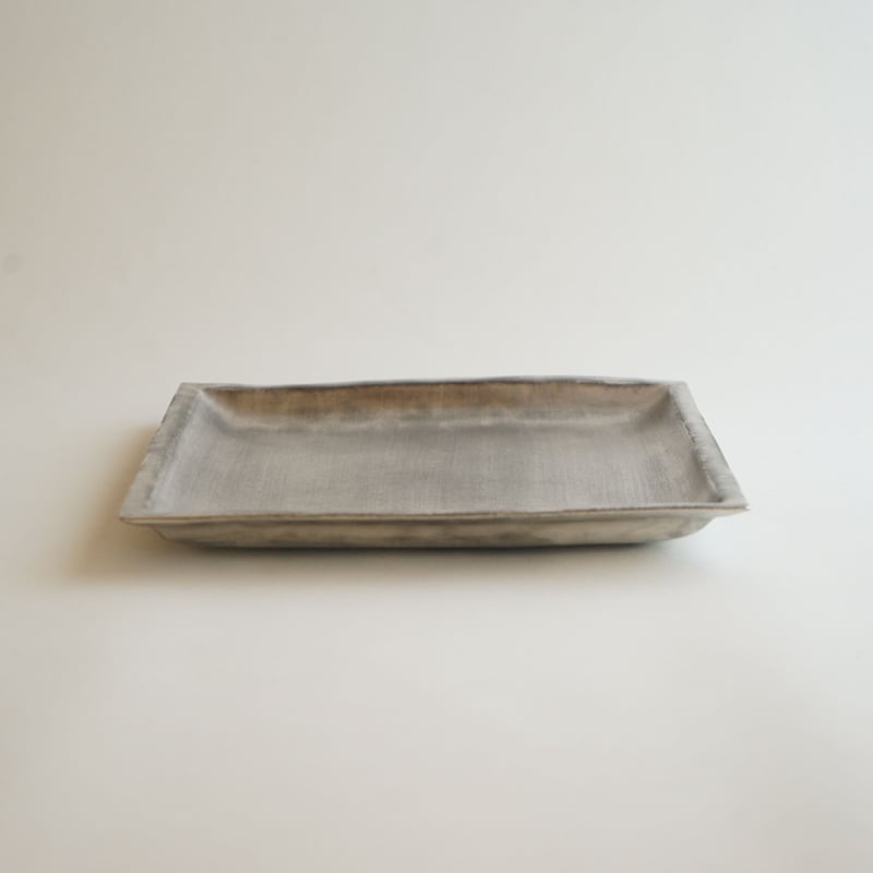 安藤雅信  器  銀彩 長角皿 安藤雅信】銀彩リム細正角皿L | ギャルリ百草 online store