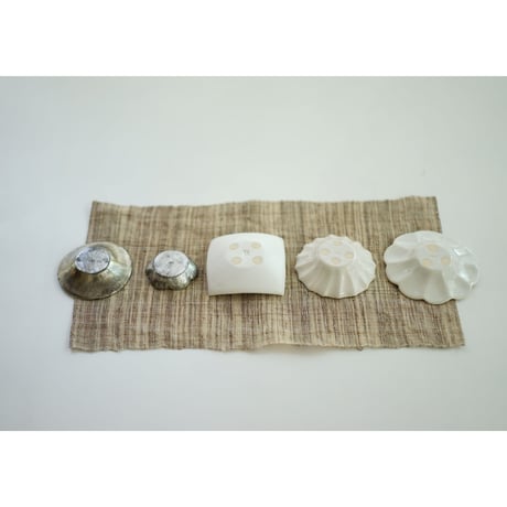 【安藤雅信】黒銀彩六弁茶托