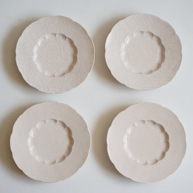 安藤雅信】貫入釉イタリア平輪花皿（貫入釉） | ギャルリ百草 online store