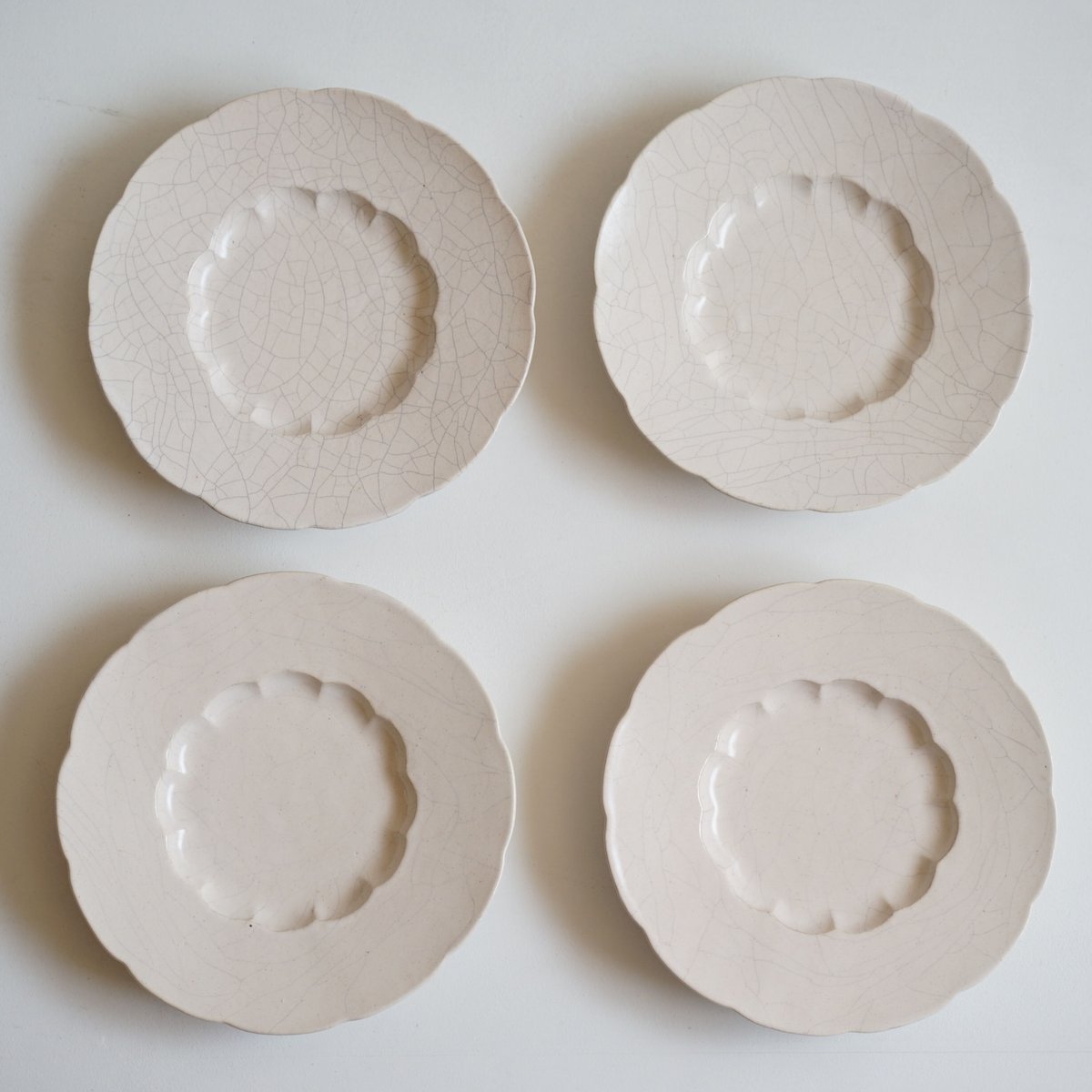 安藤雅信】貫入釉イタリア平輪花皿（貫入釉） | ギャルリ百草 online store