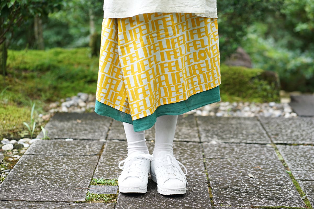 ★試着のみ新品★安藤明子★mina perhonen★サロン★hanahane★ 安藤明子】単サロン(継) minä perhonen 