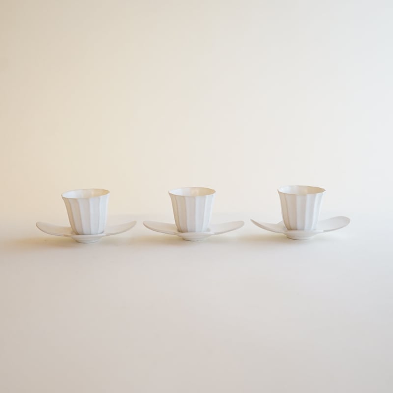 安藤雅信コーヒーカップ＆ソーサー白マット釉