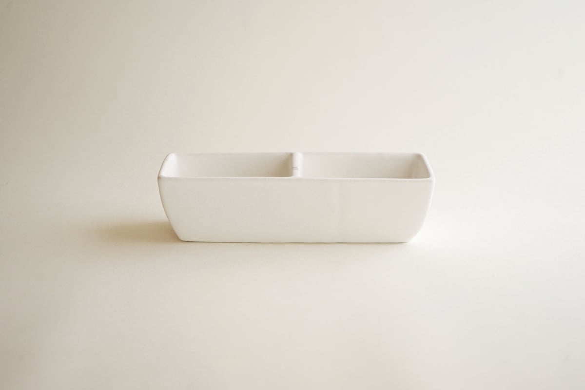 安藤雅信】仕切箱 白 （白マット釉） | ギャルリ百草 online store