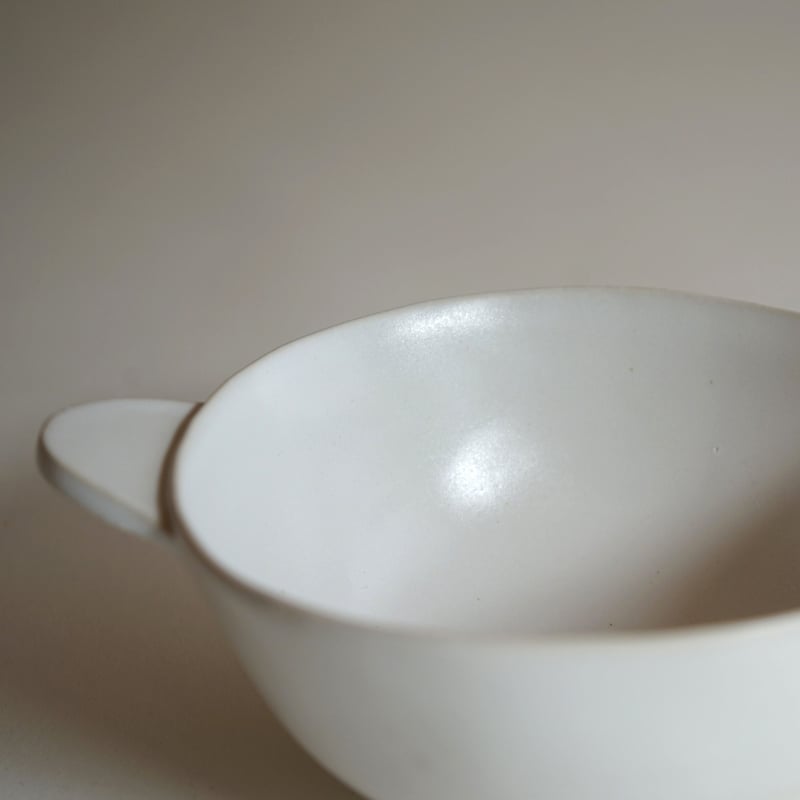 安藤雅信】手付深スープ M（白マット釉） | ギャルリ百草 online store
