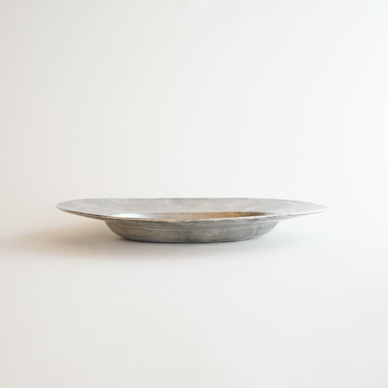 安藤雅信、銀彩、リム皿、2枚セット 安藤雅信、銀彩、リム皿、2枚セット