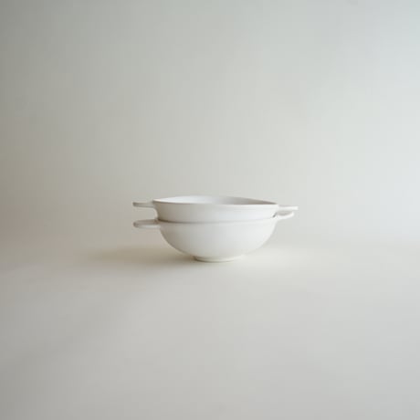 【安藤雅信】手付スープ  M（白マット釉）