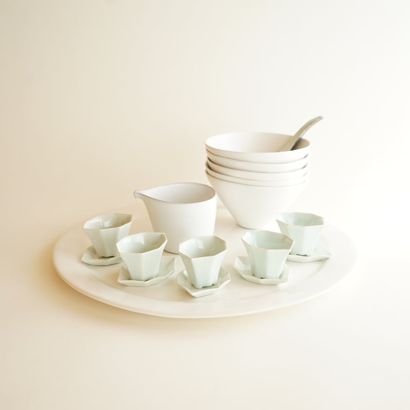 安藤雅信】白藍釉八角茶托 鋭 | ギャルリ百草 online store