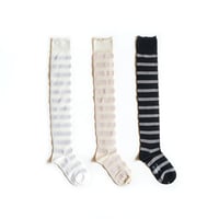 【ANTIPAST】春夏アーカイブ　シアーオーバーニーソックス　ピンボーダー