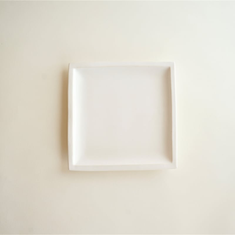 安藤雅信】リム細正角皿 LM（白マット釉） | ギャルリ百草 online store