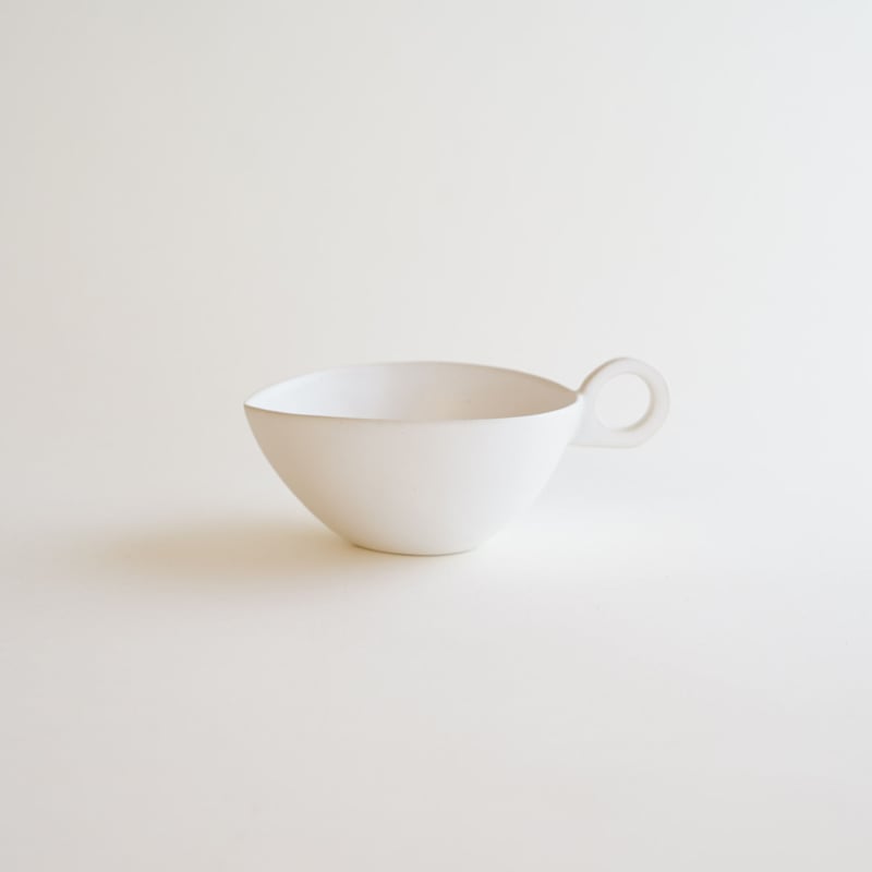 安藤雅信コーヒーカップ＆ソーサー白マット釉