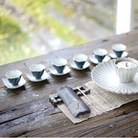 【安藤雅信】正角茶托（白マット釉）