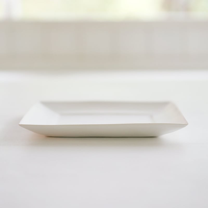 安藤雅信】正角盛皿（白マット釉） | ギャルリ百草 online store