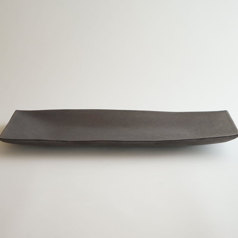 安藤雅信】黒イギリス細長角皿L（黒錆釉） | ギャルリ百草 online store