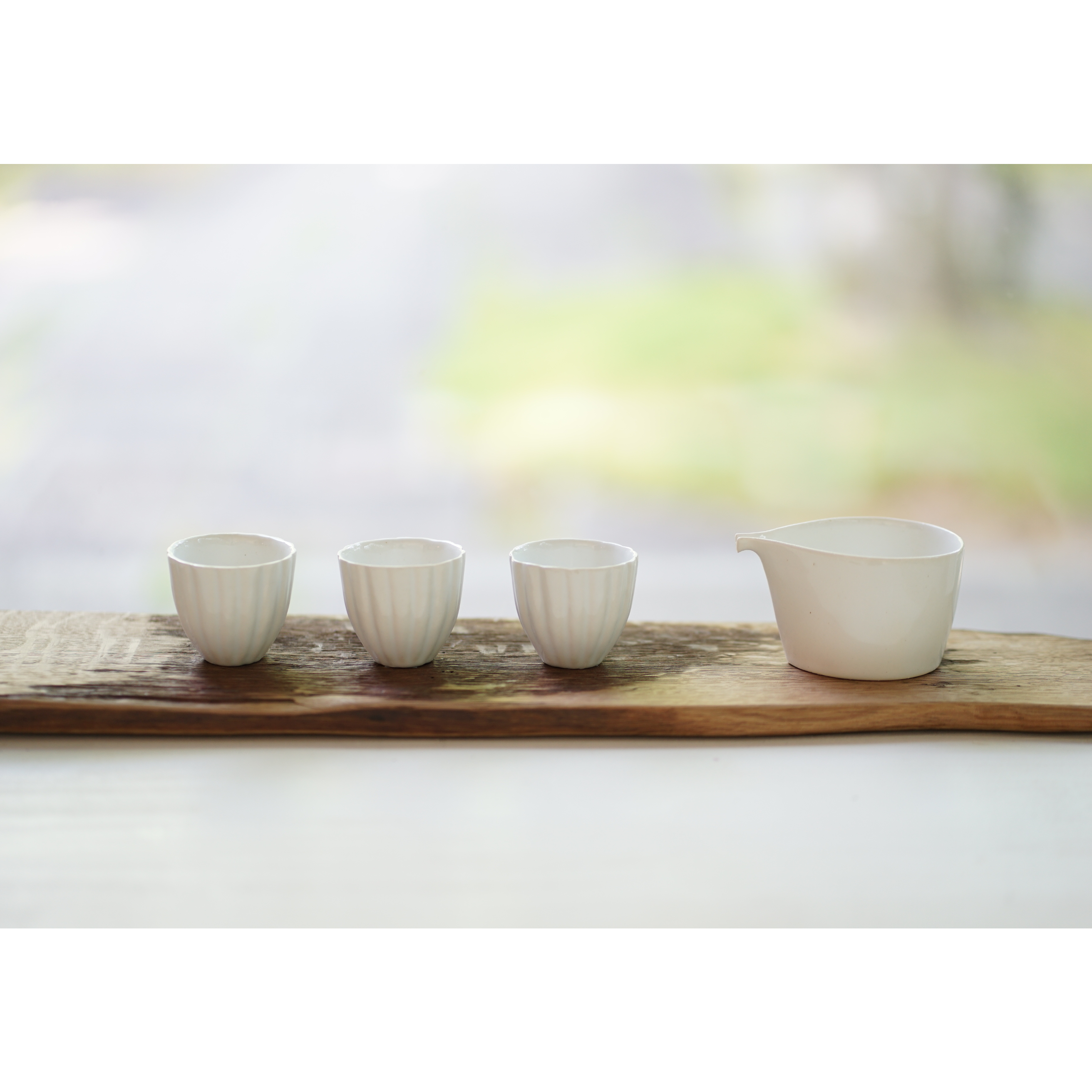 【未使用】安藤雅信 輪花反ボウル S 白藍釉　2個セット　ギャルリ百草 安藤雅信】輪花茶杯L（青白艶釉） | ギャルリ百草 online store
