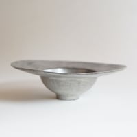 【安藤雅信】銀彩ピューターイタリアリム丸深皿　M（黒銀彩）