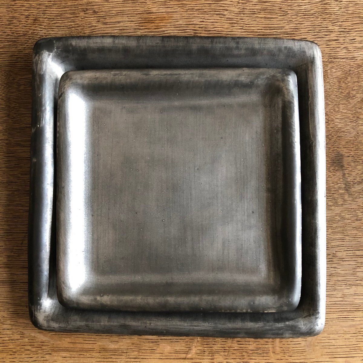 安藤雅信】銀彩ピューター渕丸正角プレート S | ギャルリ百草 online store