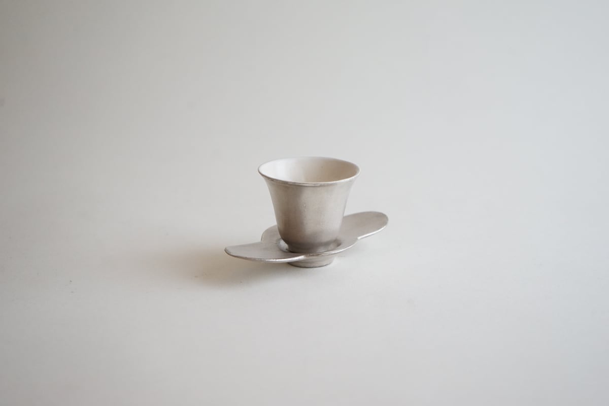 安藤雅信】外白銀彩黄磁細茶杯 | ギャルリ百草 online store