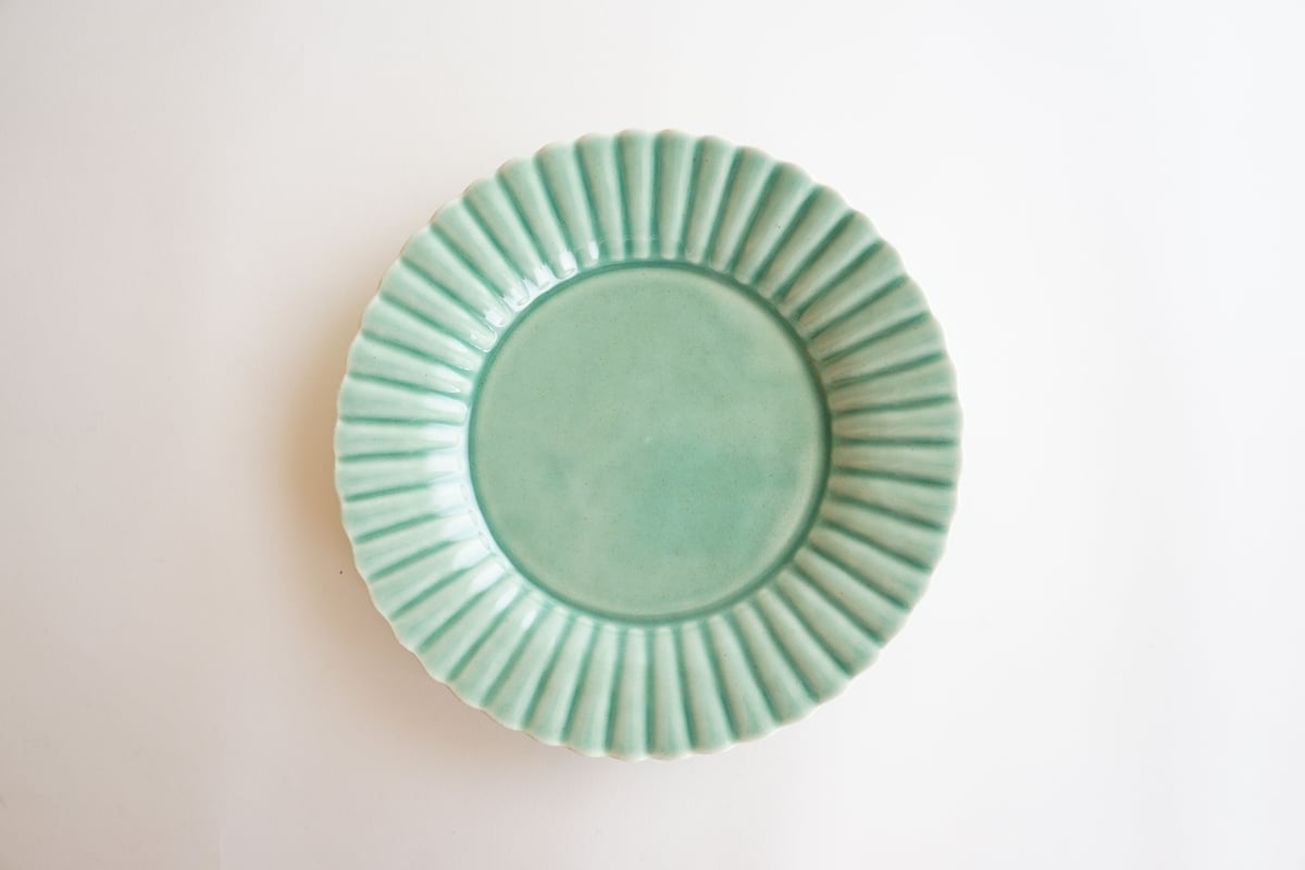 安藤雅信】花萌葱釉オランダ花形皿 L（花萌葱釉） | ギャルリ百草