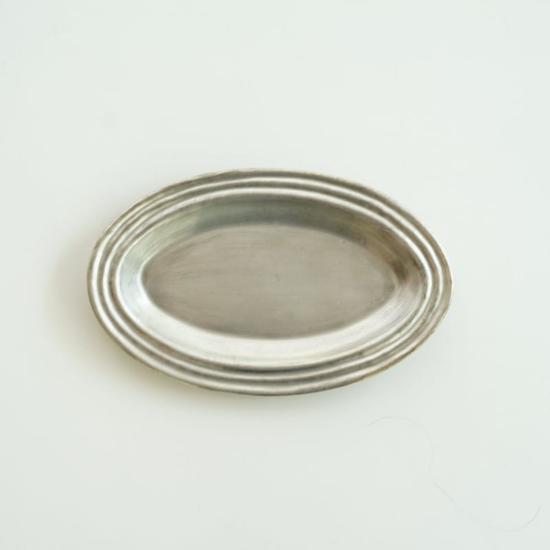 安藤雅信】銀彩ピューターリム筋オーバル（銀彩） | ギャルリ百草