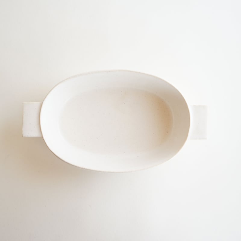 安藤雅信】耐熱白釉片グラタン浅鉢 （耐熱白釉） | ギャルリ百草