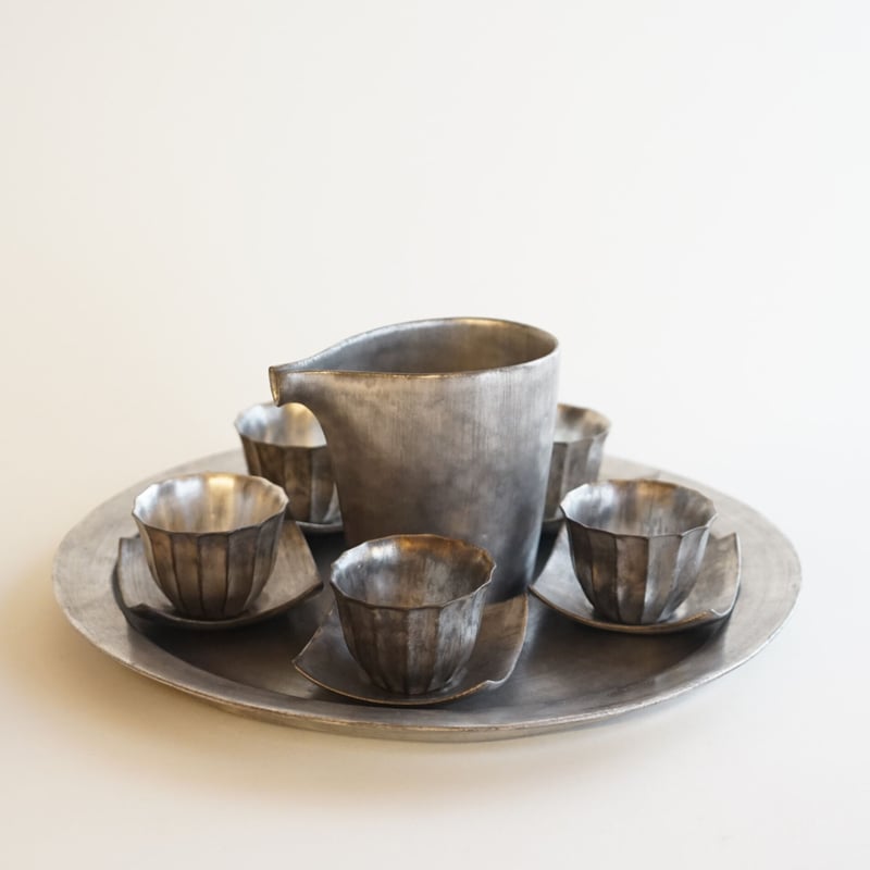 安藤雅信】銀彩ピューターパン皿 L | ギャルリ百草 online store