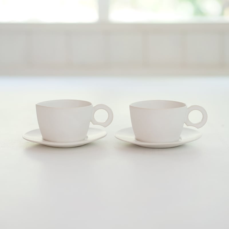 安藤雅信　コーヒーカップ＆ソーサー　白マット釉 安藤雅信 コーヒーカップ＆ソーサー 白マット釉