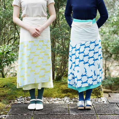 【安藤明子】minä perhonen "run run run"+ kiku　生成  　white×blue / light blue×lime