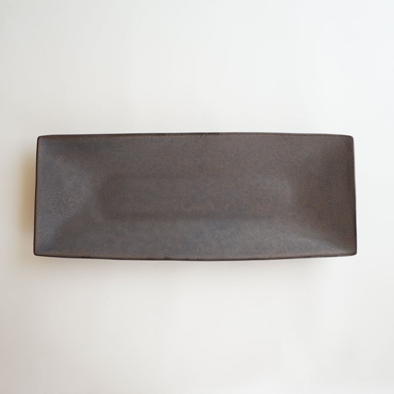 安藤雅信】黒イギリス細長角皿L（黒錆釉） | ギャルリ百草 online store