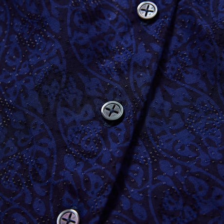 和柄BATIK VEST NAVY (Dingin)