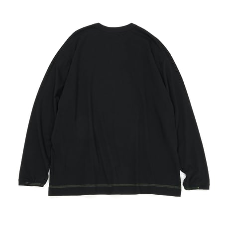 三二一STITCH LONG TEE (BLACK) -Mansion Butik HALIA- 限定