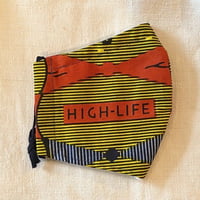 アフリカンプリントマスク56・VLISCO HighLife手作りマスクイエローM／L