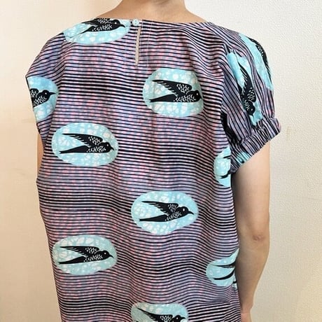 ワンピース・Vlisco(ツバメ・パステル)  ロング丈