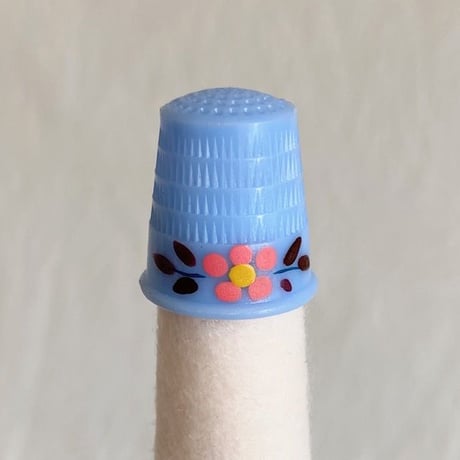 Thimble・ブルーにピンクのお花