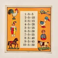 ドイツのヴィンテージプリント・かけ算（5の段）
