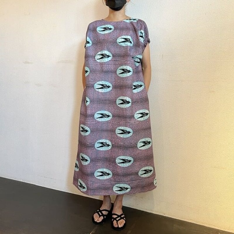 ワンピース・Vlisco(ツバメ・パステル) ロング丈 | Biscuit web store