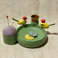 鳥のソーイングディッシュ
