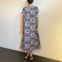 ワンピース・Vlisco(ツバメ・パステル)  ロング丈