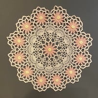 お花の手編みドイリー