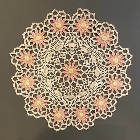 クロッシェレース クロッシェレース4点、ブロッキング完了 : モンコの染織日記