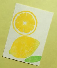 Post Card_ レモン　　　　　　　　　【 Hand Print card_lemon 】