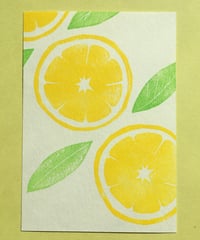 Post Card_ レモン　　　　　　　　　【 Hand Print card_lemon 】