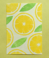 Post Card_ レモン　　　　　　　　　【 Hand Print card_lemon 】