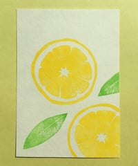 Post Card_ レモン　　　　　　　　　【 Hand Print card_lemon 】