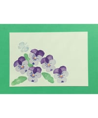 Post Card_ ビオラ（紫）　　　　　　　【 Hand Print card_ viola_violet 】