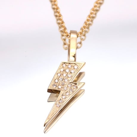 K18 Lightning Bolt   Diamond Pendant Top