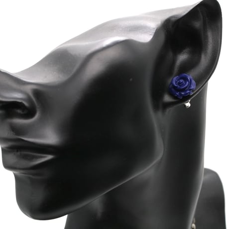 ラピスの青薔薇ピアス