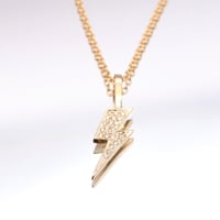 K18 Lightning Bolt   Diamond Pendant Top